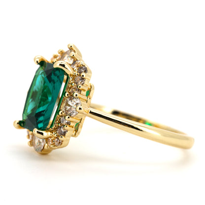 Esmerelda - Radiant Cut Gold Plated Ring - Regal Gems Jewellery Co.