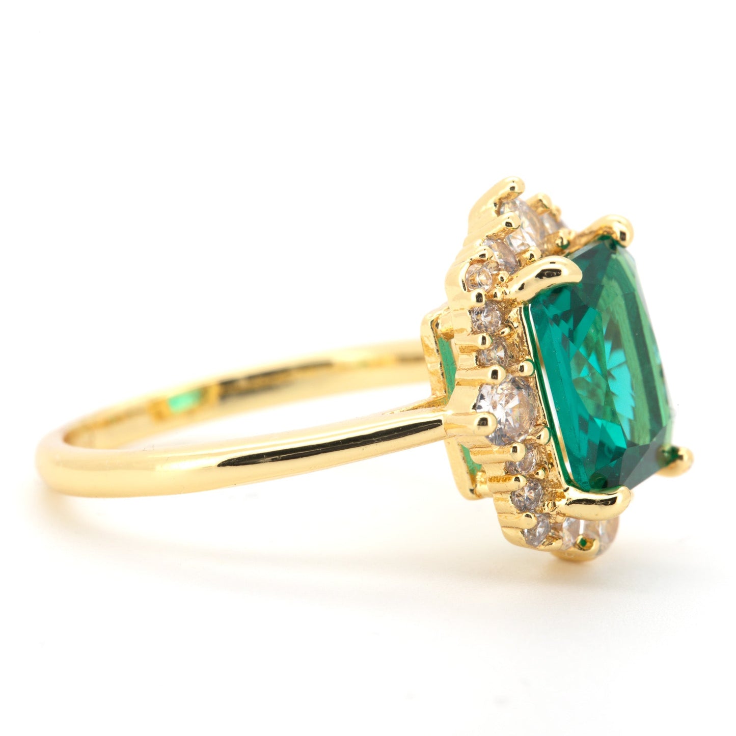 Esmerelda - Radiant Cut Gold Plated Ring - Regal Gems Jewellery Co.