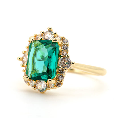 Esmerelda - Radiant Cut Gold Plated Ring - Regal Gems Jewellery Co.