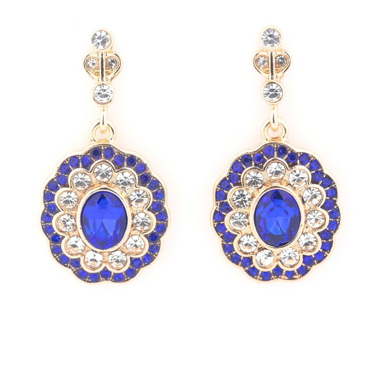 Lucrezia - Sapphire Gold Plated Drop Earrings - Regal Gems Jewellery Co.