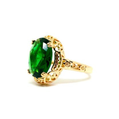 Made for a Queen - Oval Cut Gold Plated Statement Ring - Regal Gems Jewellery Co.