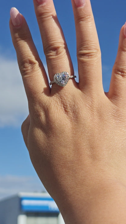 My Heart - Crystal Heart Gold Plated Ring