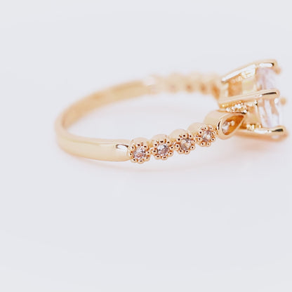 My Brilliant Friend gold plated brilliant cut promise ring engagement ring - Regal Gems Jewellery