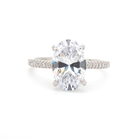 3ct Oval Cut Hidden Halo Ring - Regal Gems Jewellery Co.