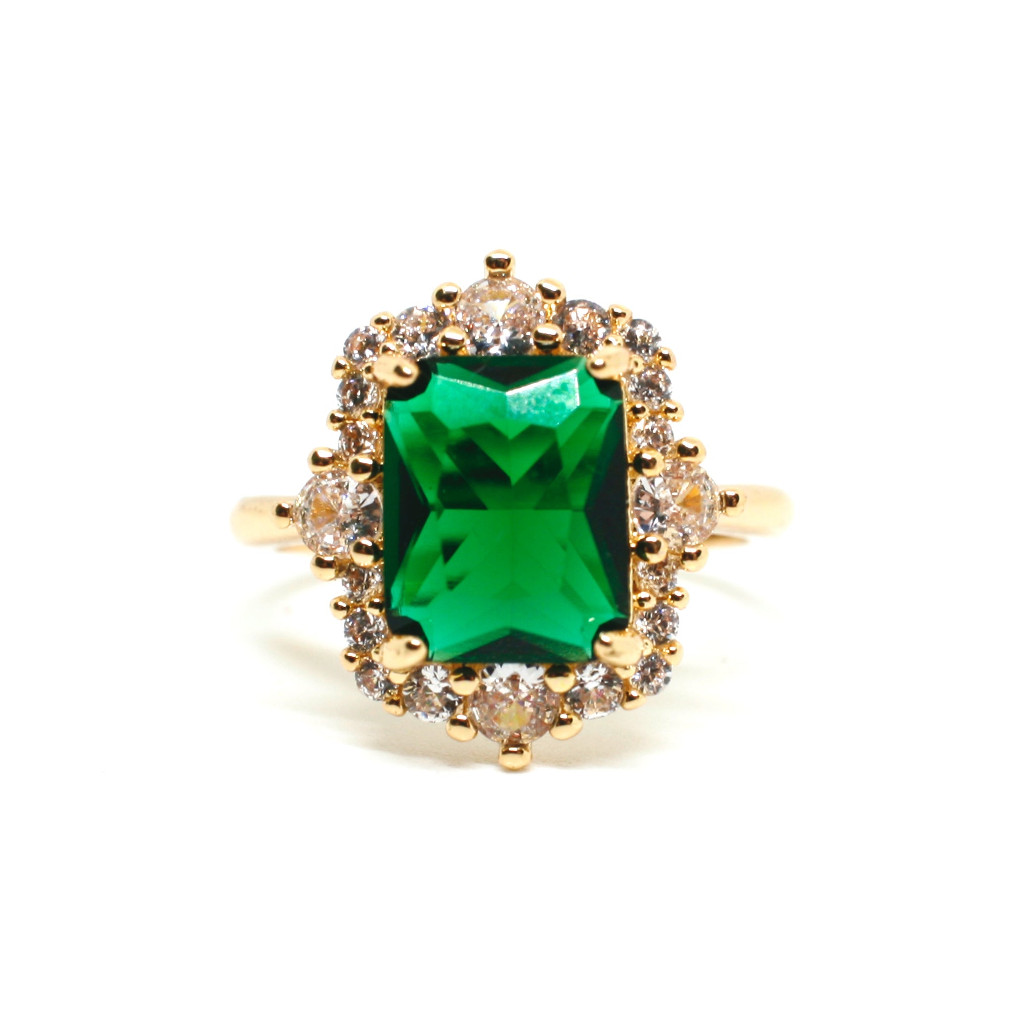 Esmerelda gold plated emerald cocktail ring Regal Gems Jewellery Co.