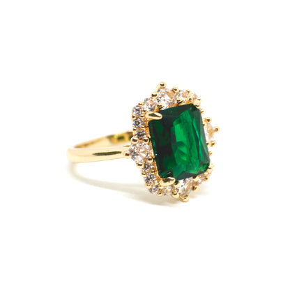 Esmerelda gold plated art deco ring - Regal Gems Jewellery