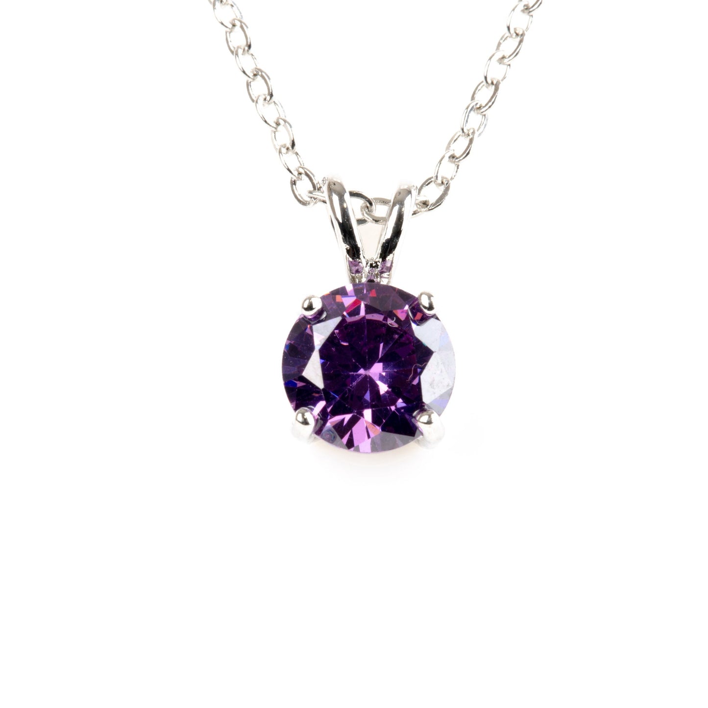 Faith single amethyst gem silver plated necklace - Regal Gems Jewellery