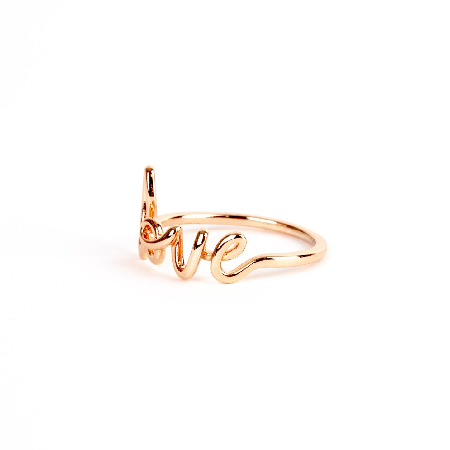 Love is Love rose gold cursive letter ring like Tiffany's - Regal Gems Jewellery