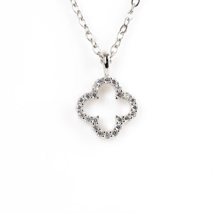 Lucky - Silver clover necklace on silver chain - Regal Gems Jewellery