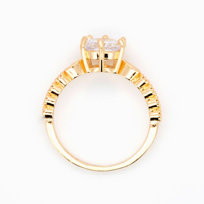 My Brilliant Friend gold plated brilliant cut promise ring engagement ring - Regal Gems Jewellery