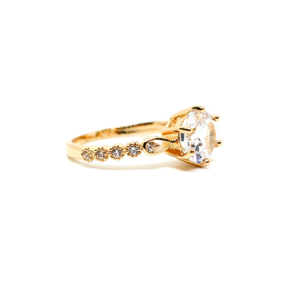 My Brilliant Friend gold plated brilliant cut promise ring engagement ring - Regal Gems Jewellery