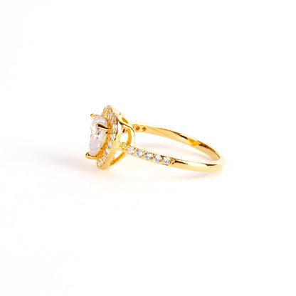 My Heart - Gold plated heart shaped gem ring - Regal Gems Jewellery