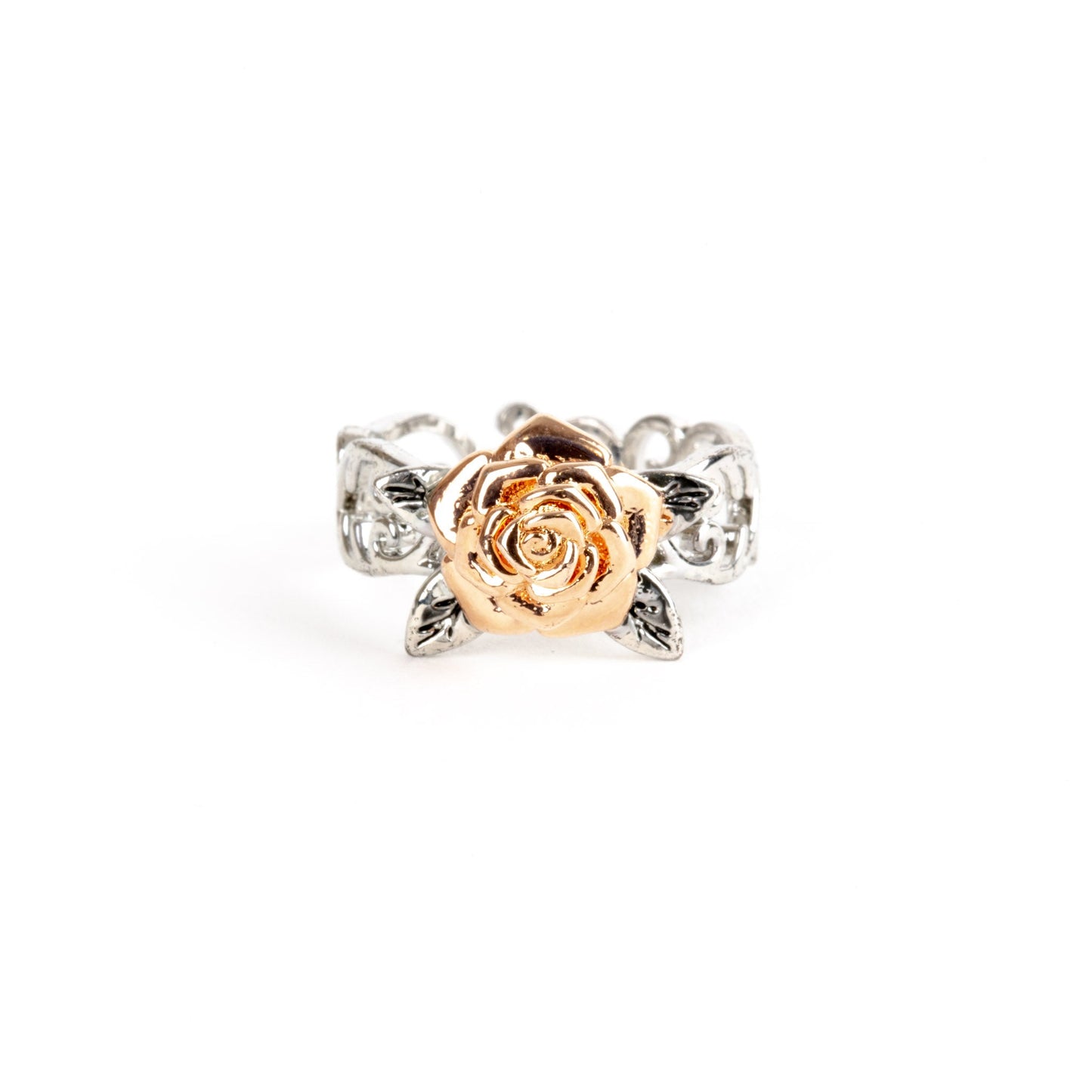 Rosie silver plated rose gold rose ring - Regal Gems Jewellery